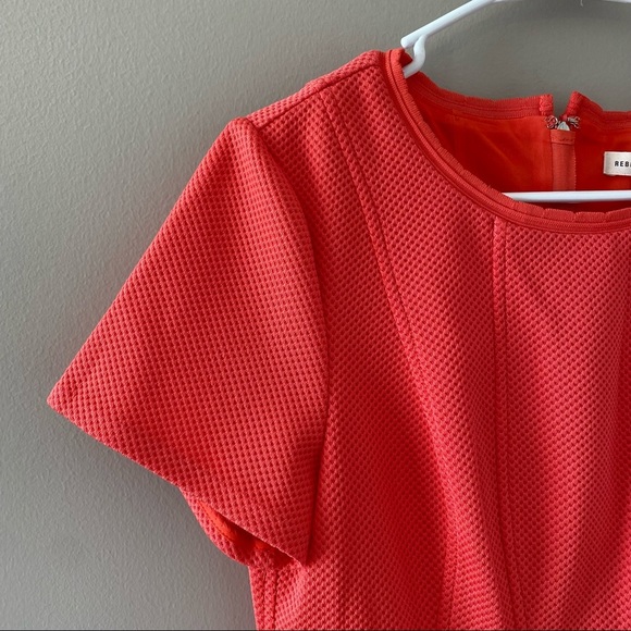 Rebecca Taylor Knit Pique Coral Colored Fit and Flare Mini Dress Women’s Size 8 - Picture 4 of 10